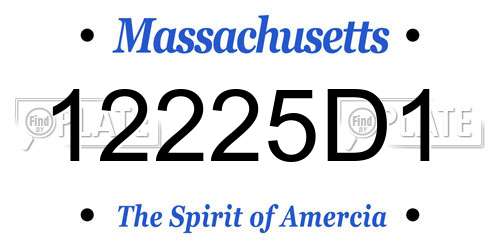 12225D1 Massachusetts License Plate