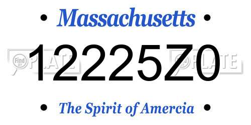 12225Z0 Massachusetts License Plate