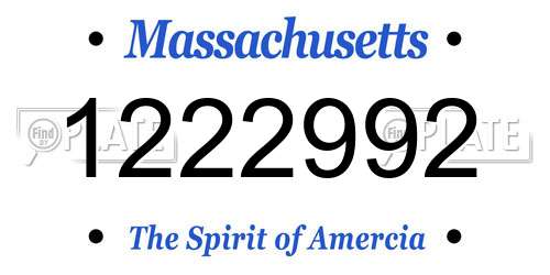 1222992 Massachusetts License Plate