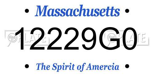 12229G0 Massachusetts License Plate