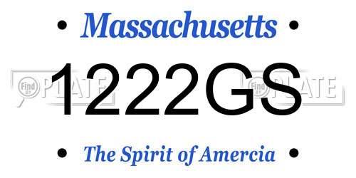 1222GS Massachusetts License Plate