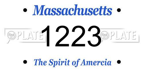1223 Massachusetts License Plate