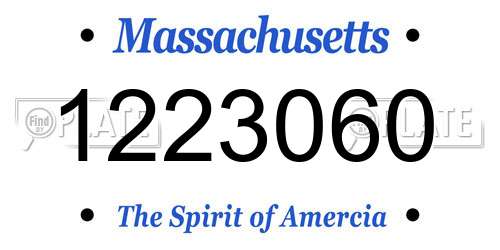 1223060 Massachusetts License Plate