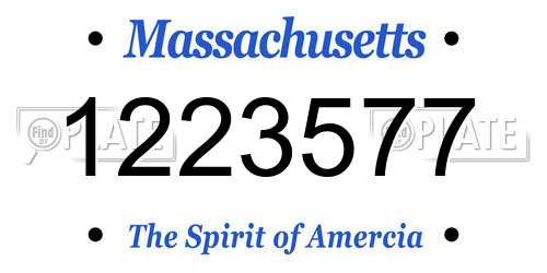 1223577 Massachusetts License Plate