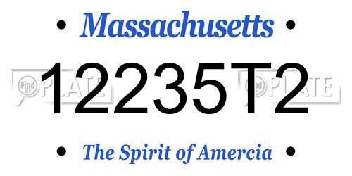 12235T2 Massachusetts License Plate