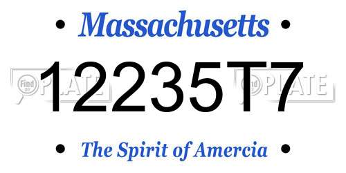 12235T7 Massachusetts License Plate