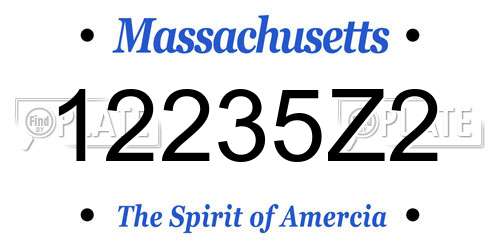 12235Z2 Massachusetts License Plate