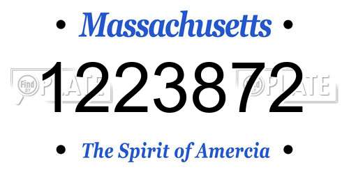 1223872 Massachusetts License Plate