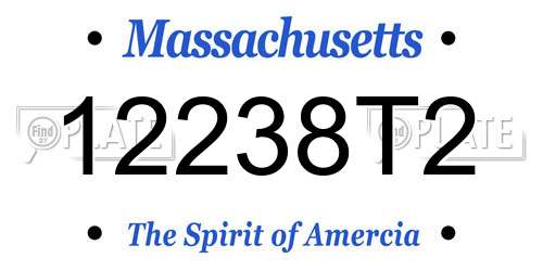 12238T2 Massachusetts License Plate