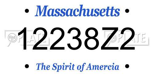 12238Z2 Massachusetts License Plate