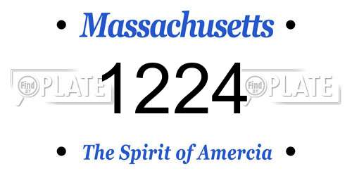 1224 Massachusetts License Plate