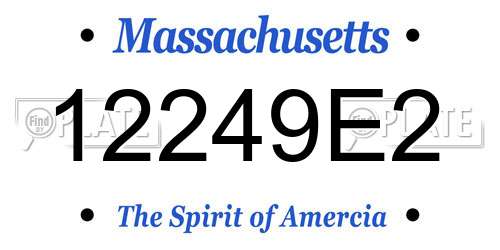 12249E2 Massachusetts License Plate