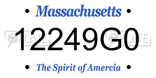 12249G0 Massachusetts License Plate