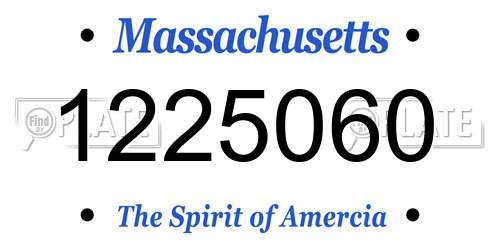 1225060 Massachusetts License Plate