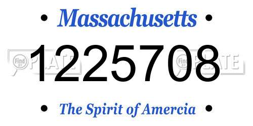 1225708 Massachusetts License Plate