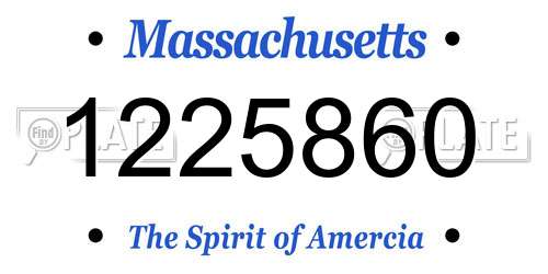 1225860 Massachusetts License Plate