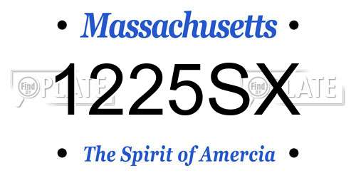 1225SX Massachusetts License Plate