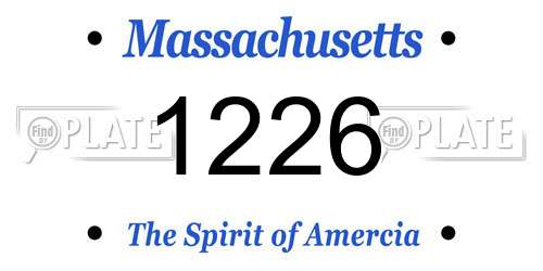 1226 Massachusetts License Plate