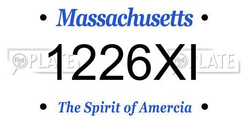 1226XI Massachusetts License Plate