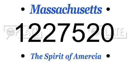 1227520 Massachusetts License Plate