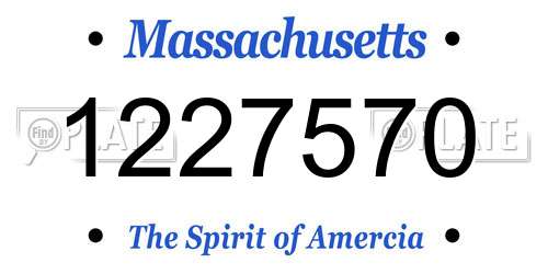 1227570 Massachusetts License Plate