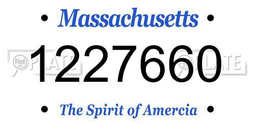 1227660 Massachusetts License Plate