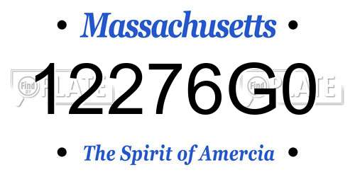 12276G0 Massachusetts License Plate