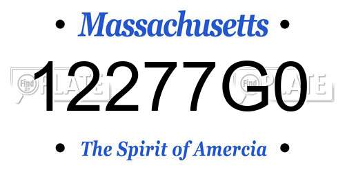 12277G0 Massachusetts License Plate