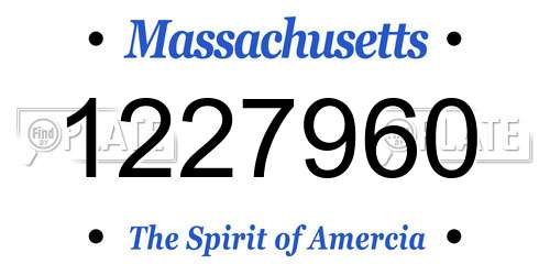 1227960 Massachusetts License Plate