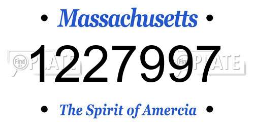 1227997 Massachusetts License Plate