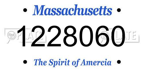 1228060 Massachusetts License Plate