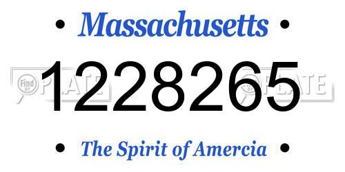 1228265 Massachusetts License Plate