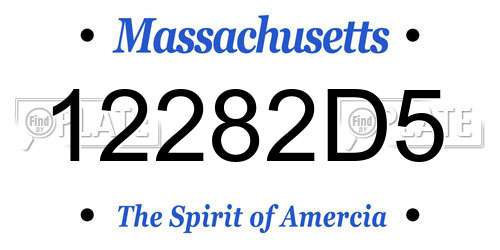 12282D5 Massachusetts License Plate
