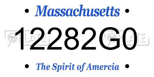12282G0 Massachusetts License Plate