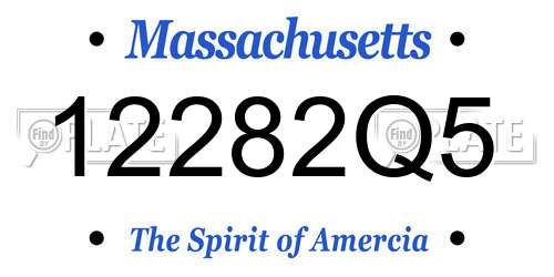 12282Q5 Massachusetts License Plate