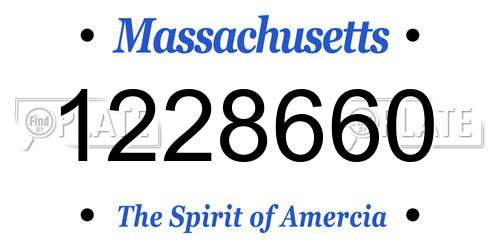 1228660 Massachusetts License Plate