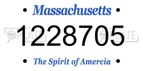1228705 Massachusetts License Plate