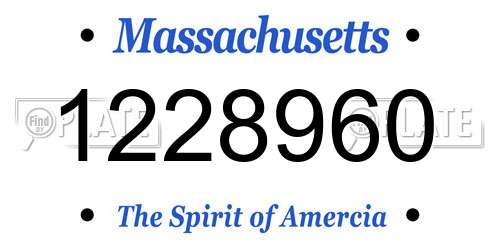 1228960 Massachusetts License Plate