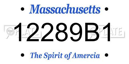 12289B1 Massachusetts License Plate