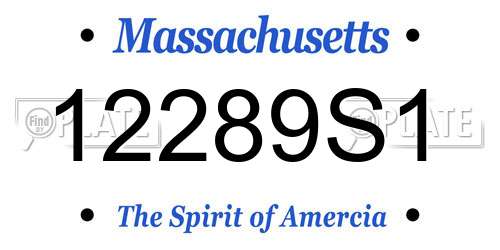 12289S1 Massachusetts License Plate
