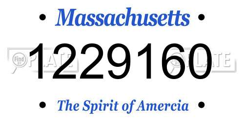 1229160 Massachusetts License Plate