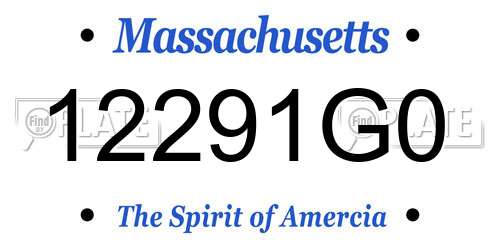 12291G0 Massachusetts License Plate