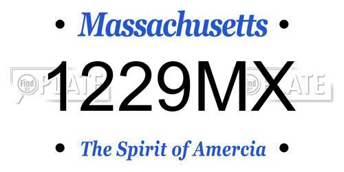 1229MX Massachusetts License Plate