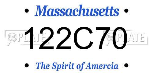 122C70 Massachusetts License Plate