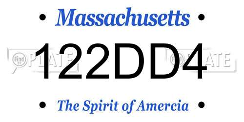 122DD4 Massachusetts License Plate