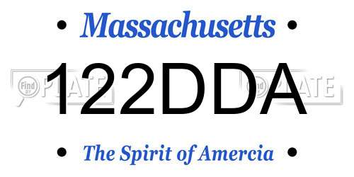 122DDA Massachusetts License Plate