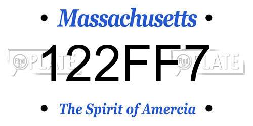 122FF7 Massachusetts License Plate