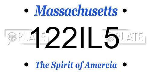 122IL5 Massachusetts License Plate