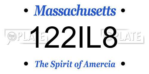 122IL8 Massachusetts License Plate