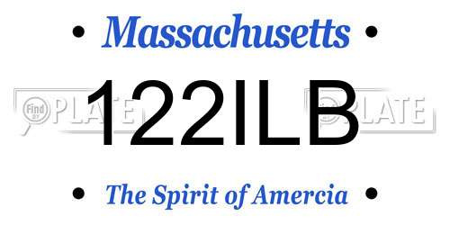 122ILB Massachusetts License Plate